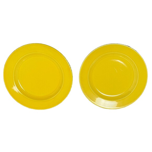 Fiestaware Bread Plate Set Homer Laughlin Harlequin Yellow Vintage Cottage Lot 2 - Picture 1 of 4